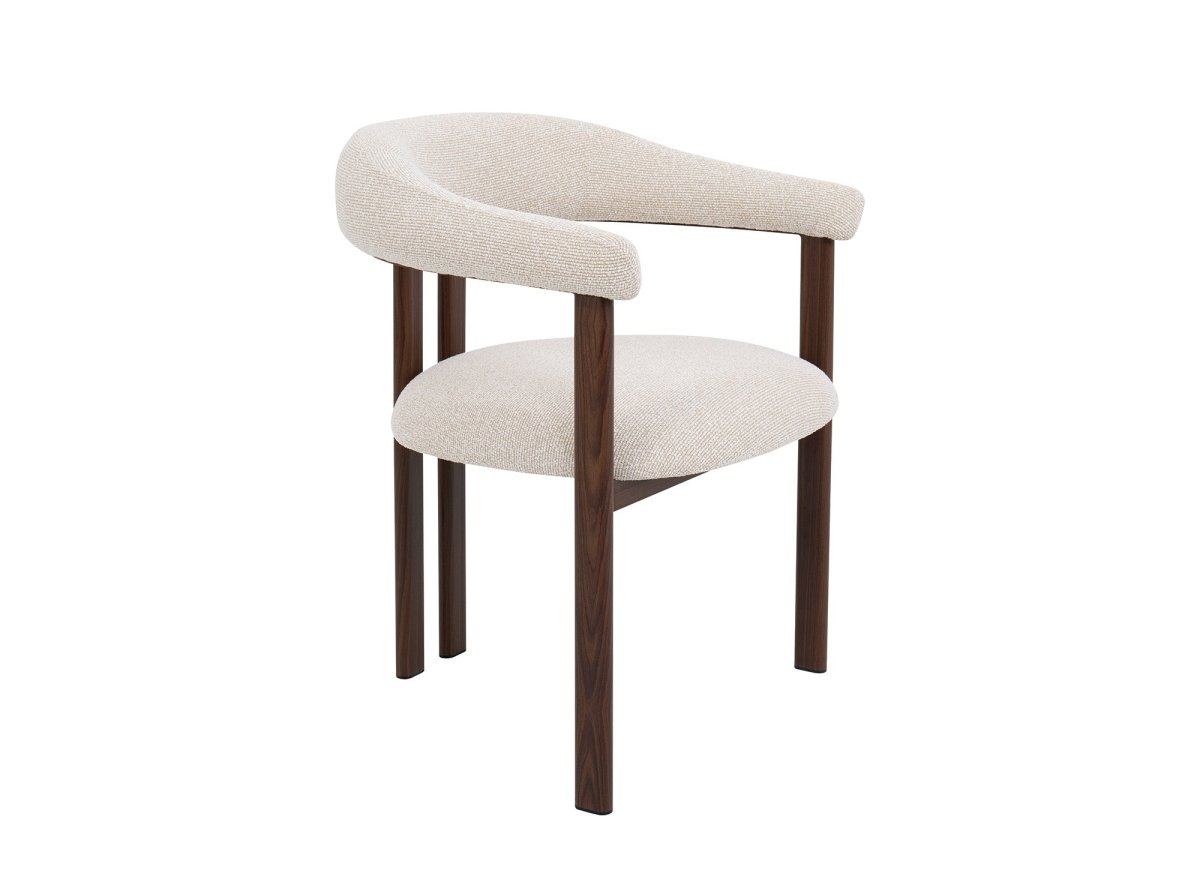 Lot de 2 chaises en tissu texturé écru pieds en métal marron ADRIANA - DécoInParis