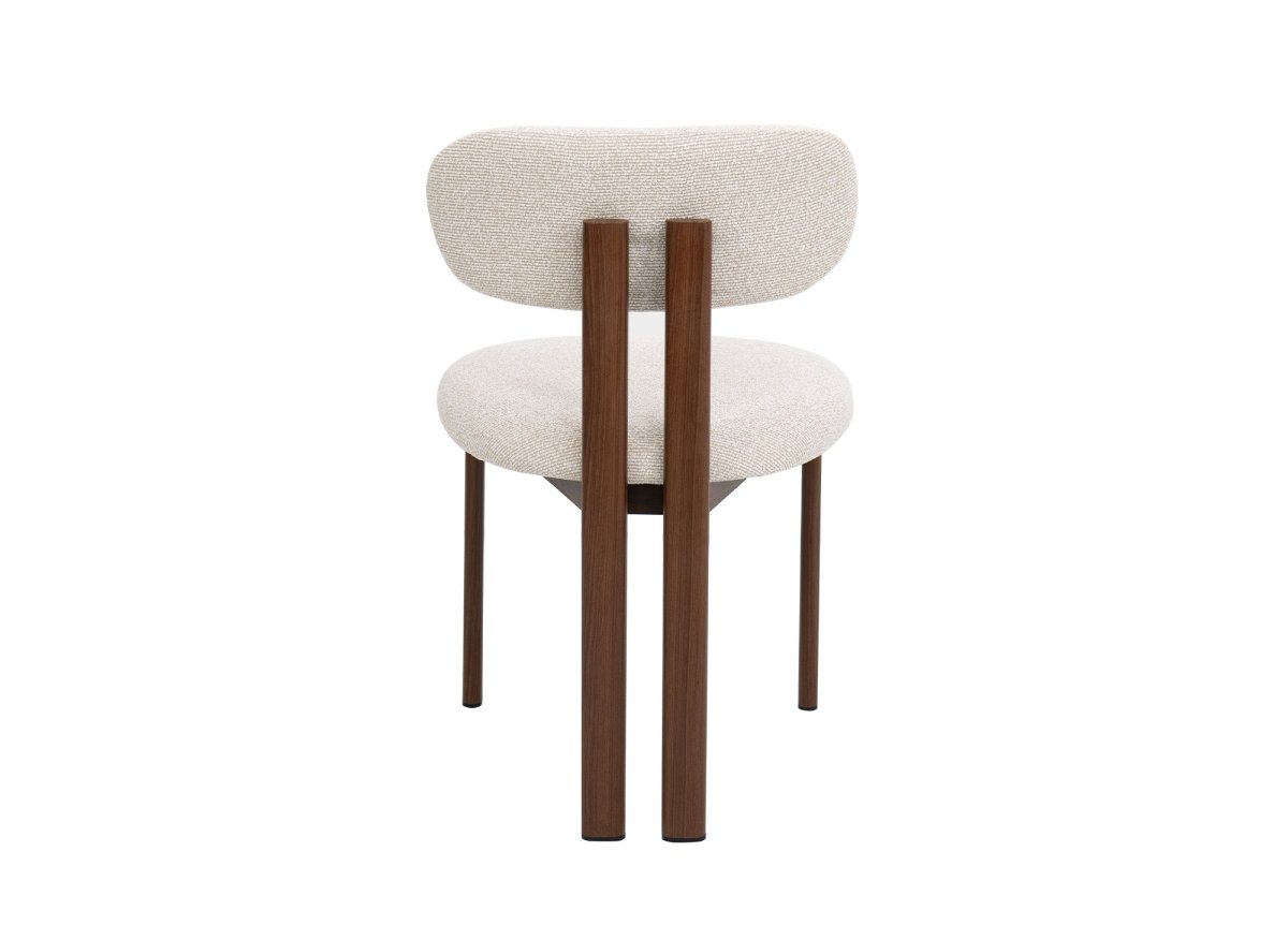 Lot de 2 chaises en tissu texturé écru pieds en métal marron LEONA - DécoInParis