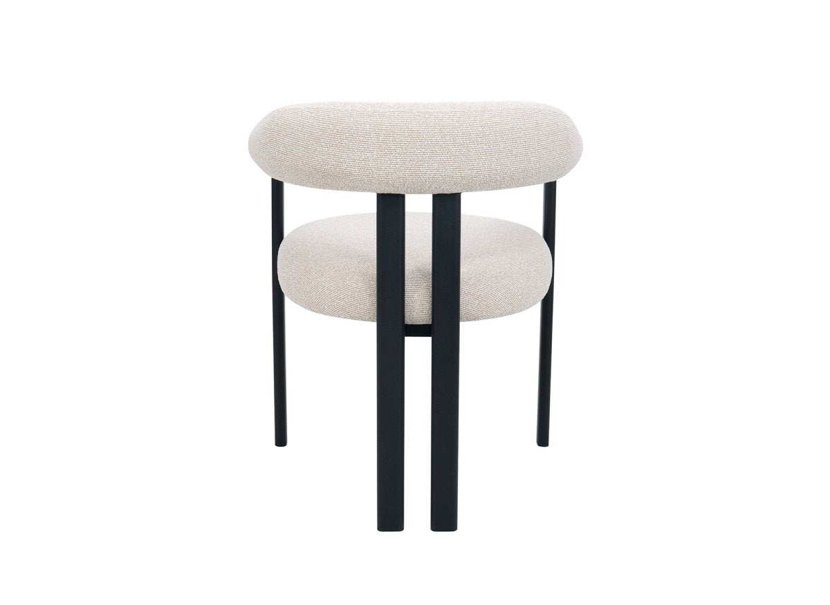 Lot de 2 chaises en tissu texturé écru pieds en métal noir ADRIANA - DécoInParis