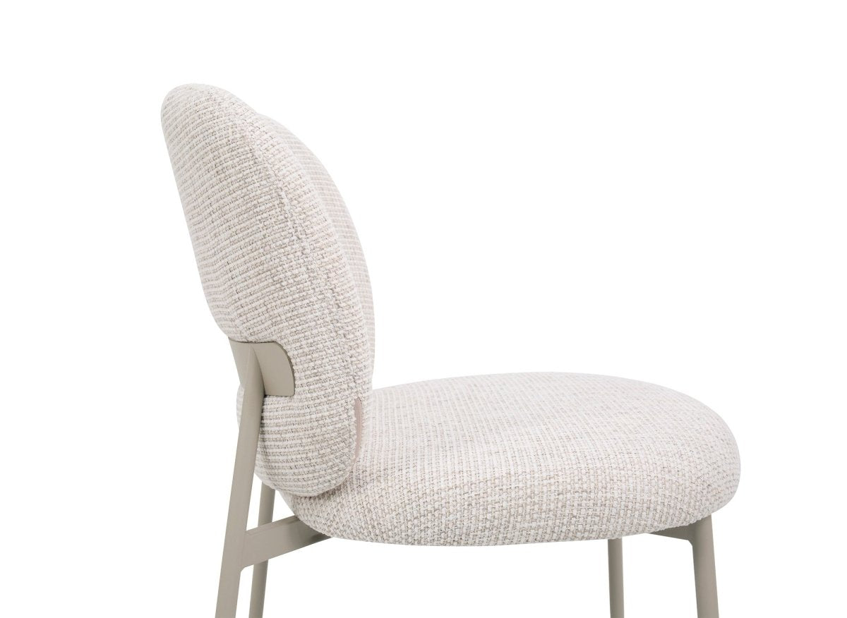 Lot de 2 chaises en tweed écru et pieds en métal gris MARCUS - DécoInParis