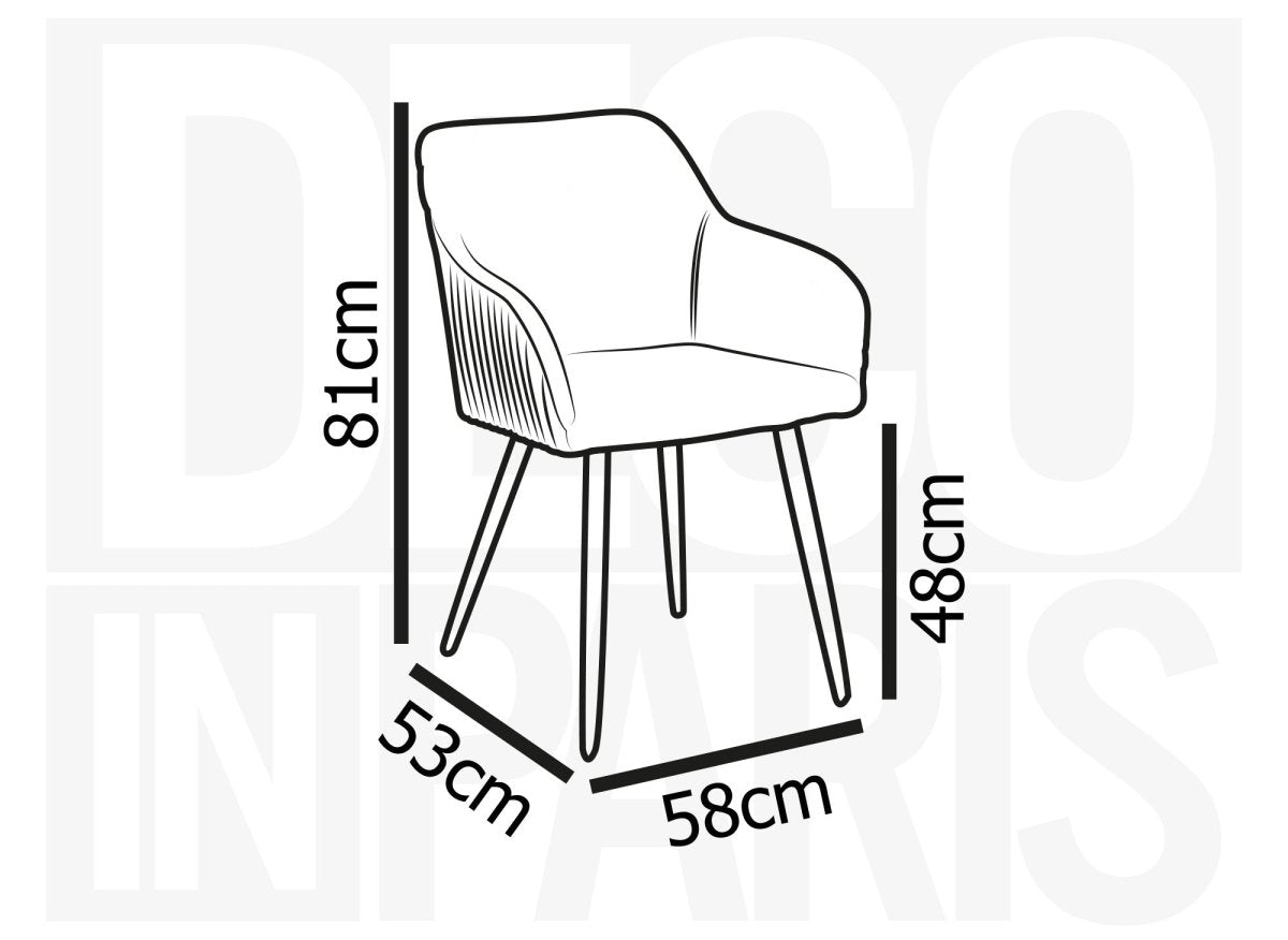 Lot de 2 chaises en velours beige pieds en métal noir DEVOR - DécoInParis