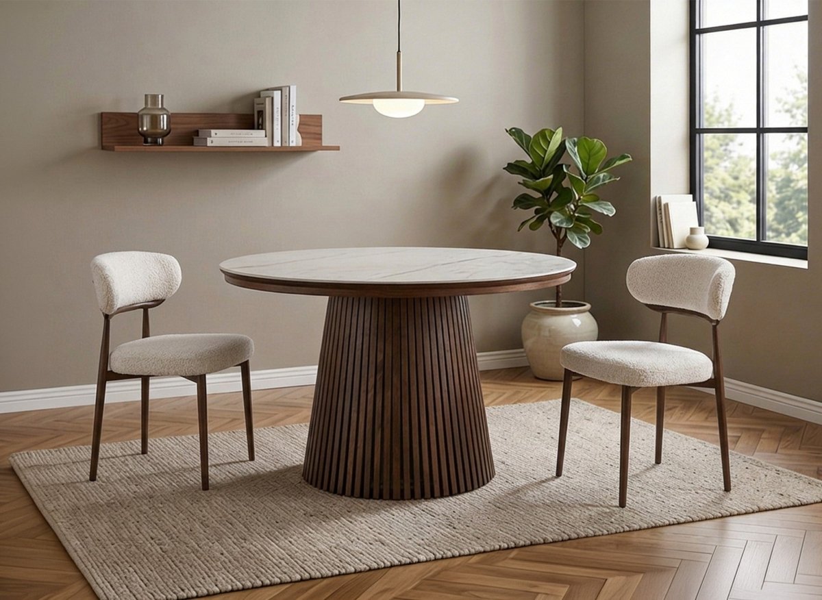 Lot de 2 chaises en velours tissé écru pieds en métal marron JULES - DécoInParis