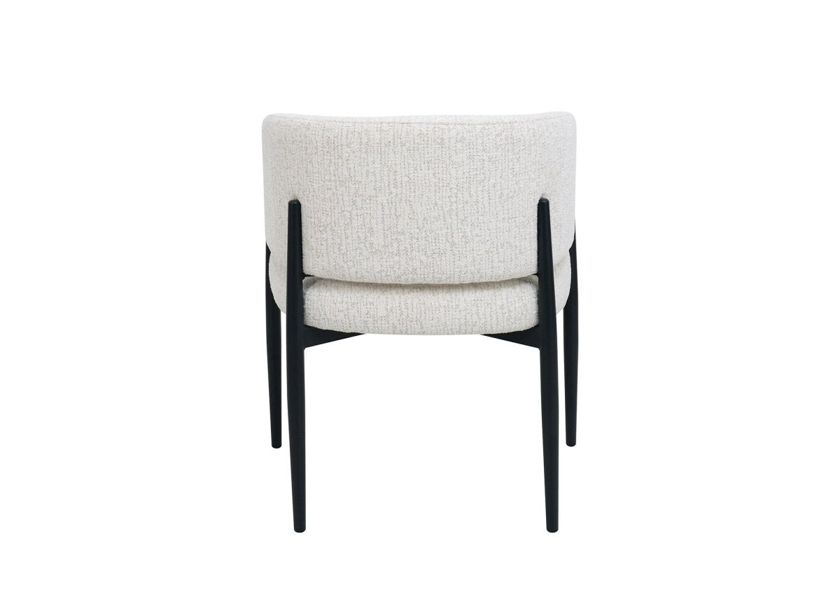 Lot de 2 chaises en velours tissé écru pieds en métal noir DIANA - DécoInParis