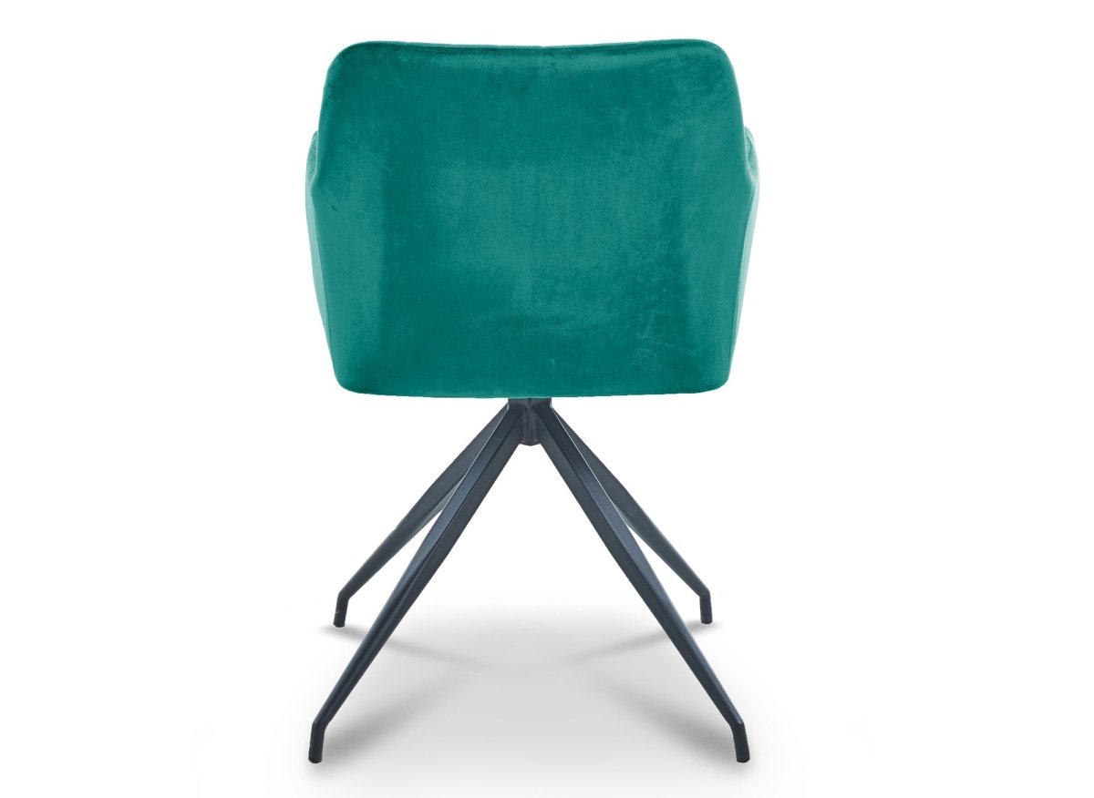 Lot de 2 chaises en velours vert pieds en métal noir RATUS - DécoInParis