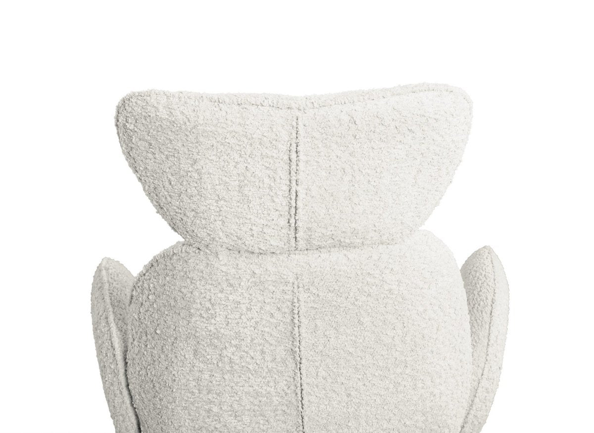 Lot de 2 chaises pivotantes avec accoudoirs en tissu effet peau de mouton beige MAGY - DécoInParis