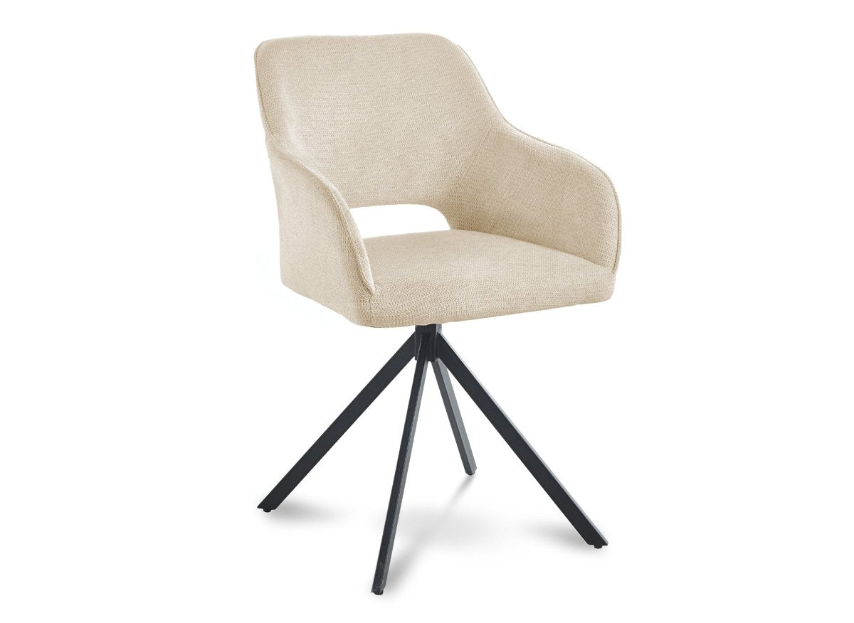 Lot de 2 chaises pivotantes design en velours beige CIEL - DécoInParis