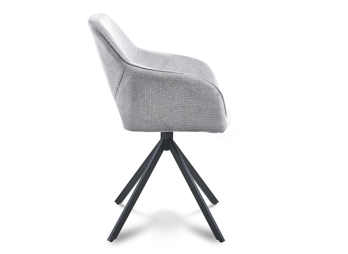 Lot de 2 chaises pivotantes design en velours gris clair CIEL - DécoInParis