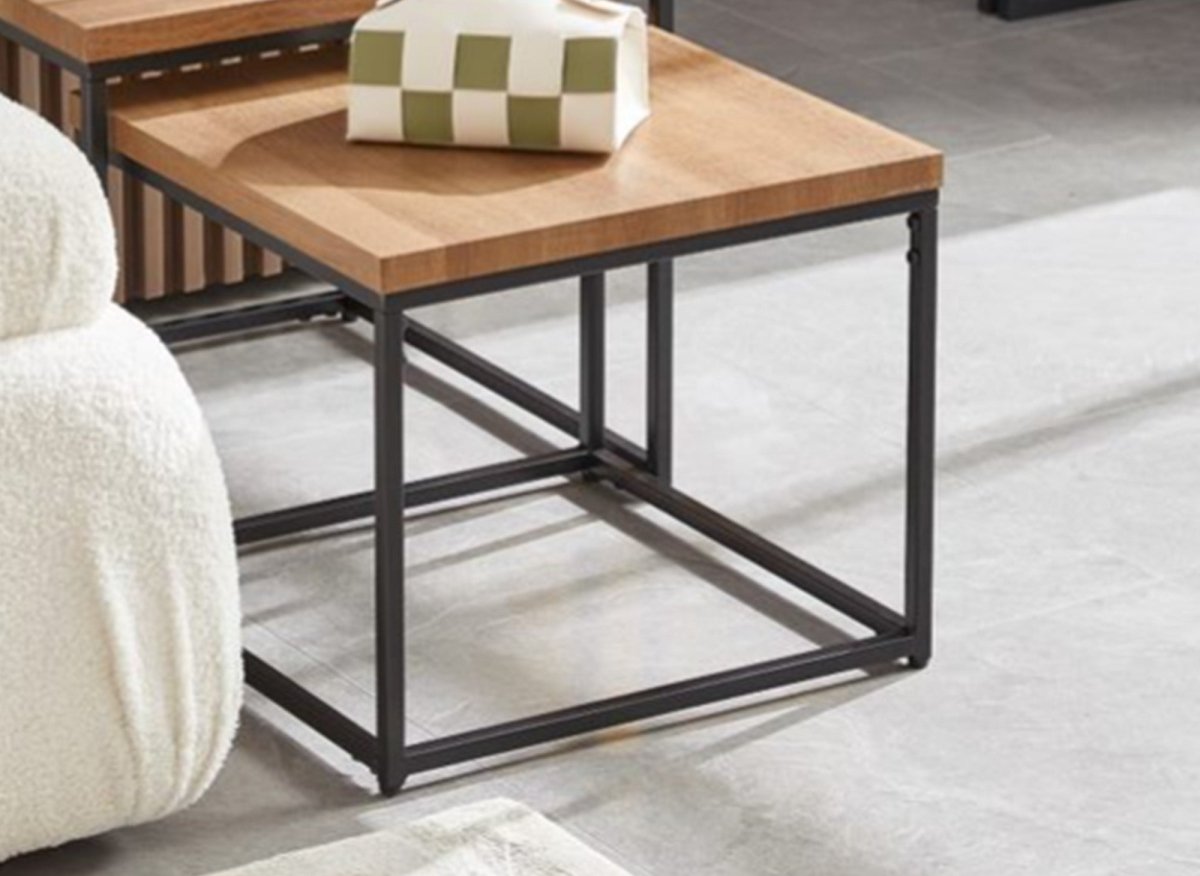 Lot de 2 tables basses gigognes carrés design SOLITA - DécoInParis