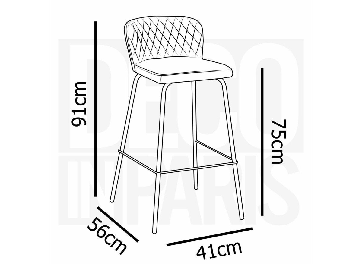 Lot de 2 tabourets de bar design en velours vert BOSCO - DécoInParis
