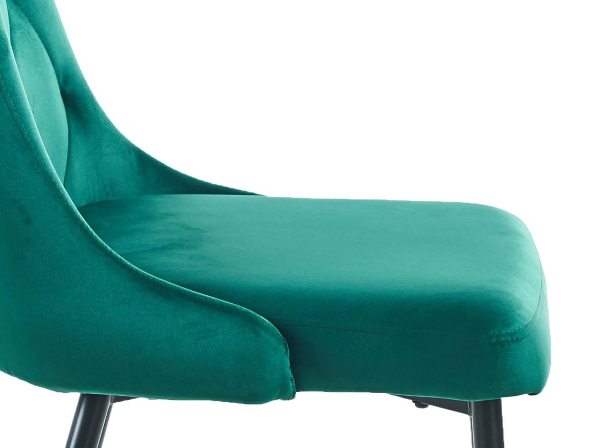 Lot de 4 chaises design en velours vert OLVEA - DécoInParis