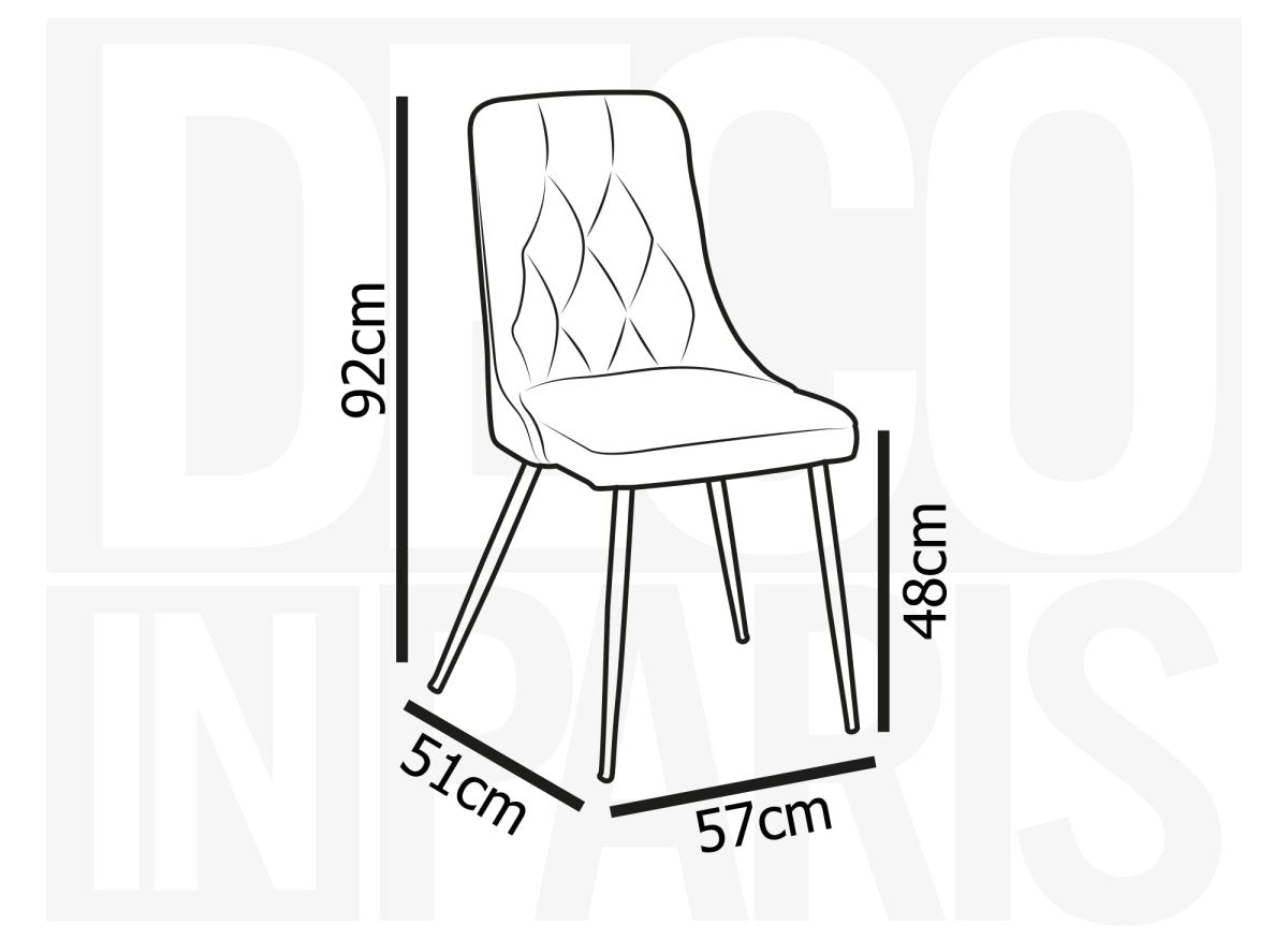 Lot de 4 chaises design en velours vert OLVEA - DécoInParis