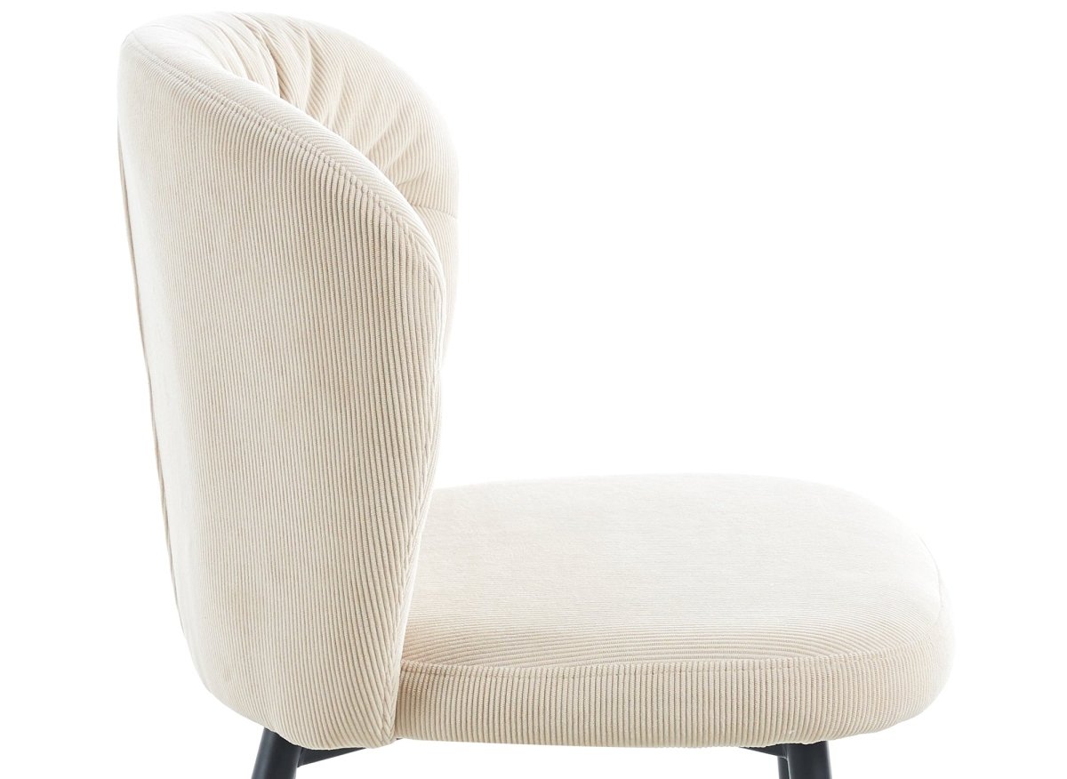 Lot de 4 chaises en velours côtelé beige DANIELA - DécoInParis