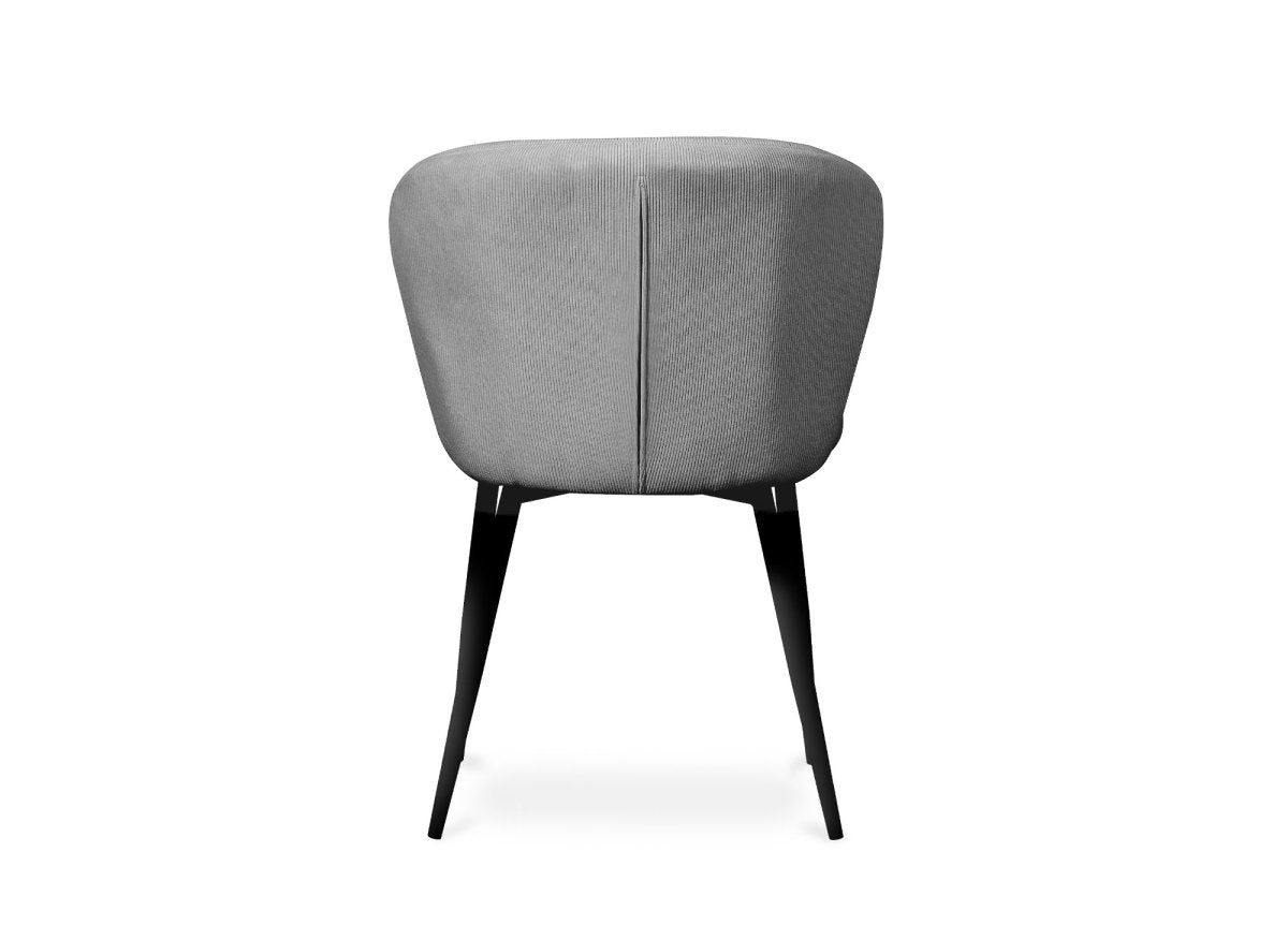 Lot de 4 chaises en velours côtelé gris DANIELA - DécoInParis