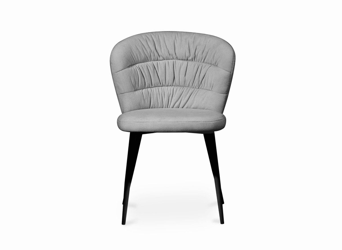 Lot de 4 chaises en velours côtelé gris DANIELA - DécoInParis