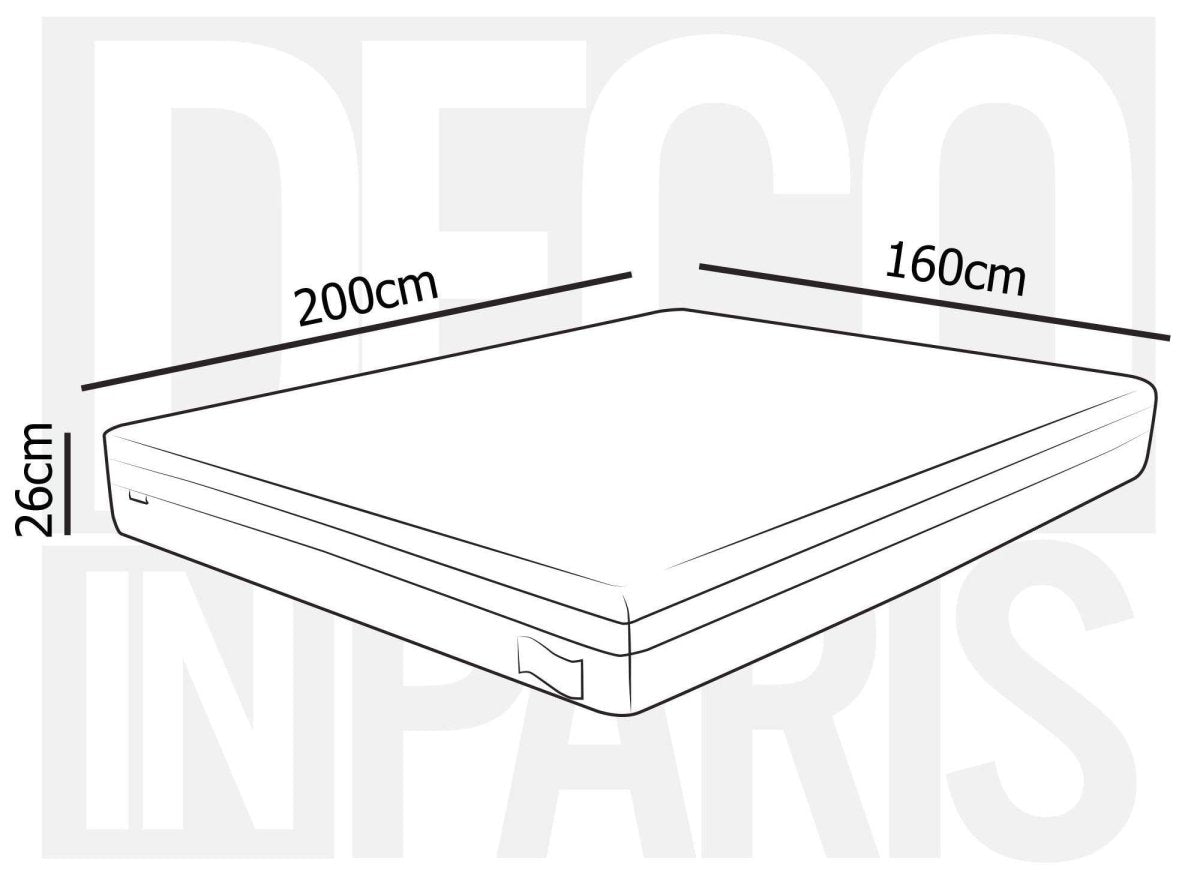 Matelas HYBRID 160 x 200 cm ressorts ensachés et mémoire de forme épaisseur 26 cm - DécoInParis