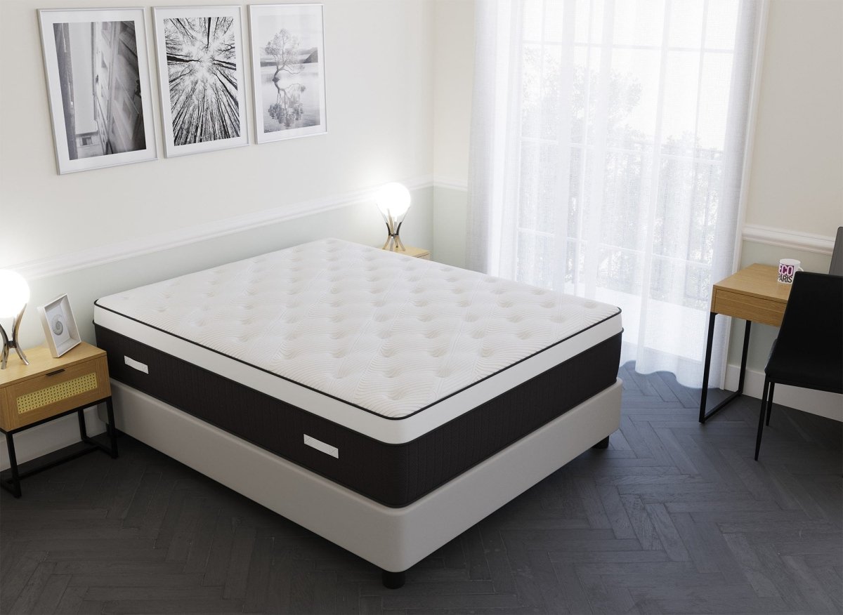 Matelas hybride mémoire de forme 160 x 200 cm épaisseur 37 cm - PILLOW - DécoInParis