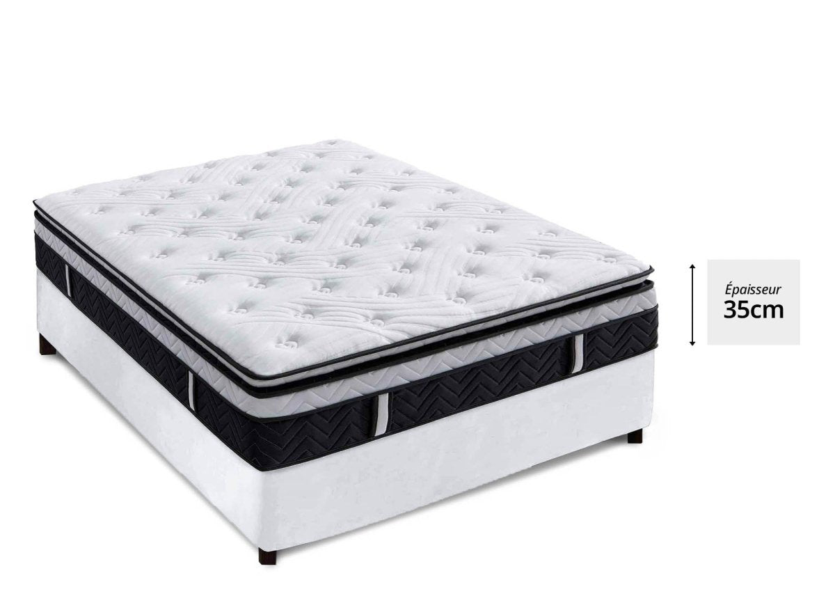 Matelas hybride mémoire de forme 180 x 200 cm épaisseur 35 cm - CLOUDY - DécoInParis