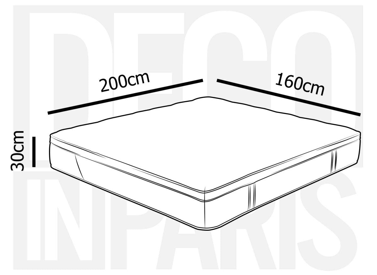 Matelas hybride mousse et ressorts ensachés 160 x 200 cm épaisseur 30 cm MANOA - DécoInParis