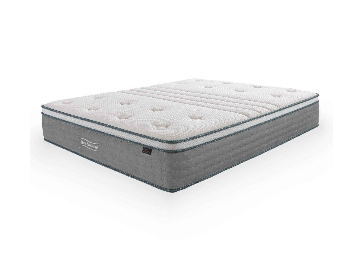 Matelas hybride NATURAL 140 x 190 cm ressorts ensachés et soie épaisseur 29 cm - DécoInParis