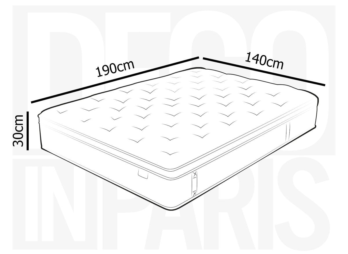 Matelas hybride ressorts ensachés 140 x 190 cm épaisseur 30 cm RAFAEL - DécoInParis