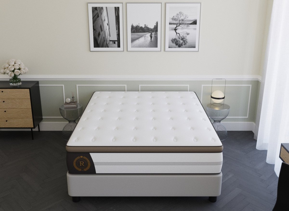 Matelas hybride ROYAL LUX 140 x 190 cm ressorts ensachés et mémoire de forme épaisseur 31 cm - DécoInParis