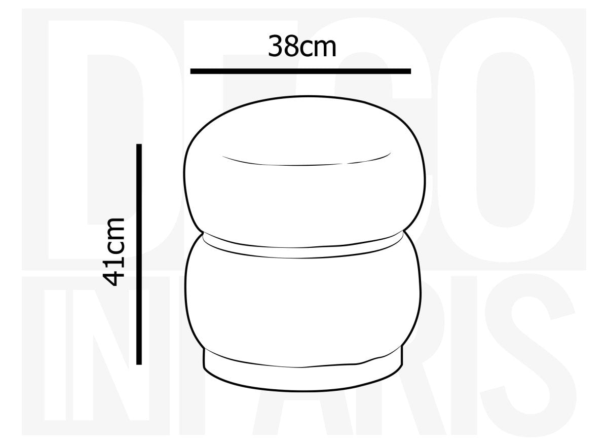 Pouf design en tissu effet peau de mouton gris et bois SNOW - DécoInParis