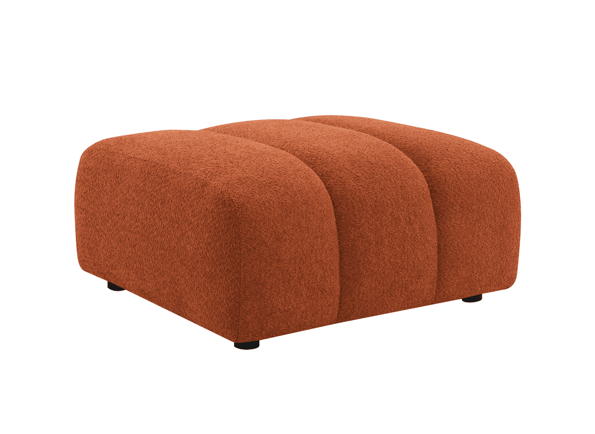 Pouf en tissu bouclette terracotta AELIS - DécoInParis