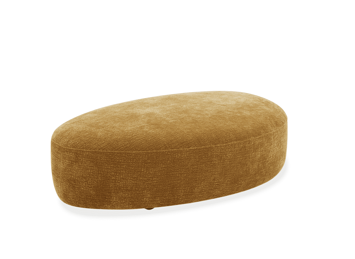 Pouf en velours tissé moutarde IMENIA - DécoInParis
