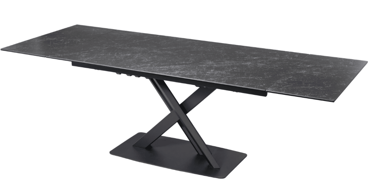 Table à manger extensible en céramique noire 6 - 10 personnes ELEGANCE - DécoInParis