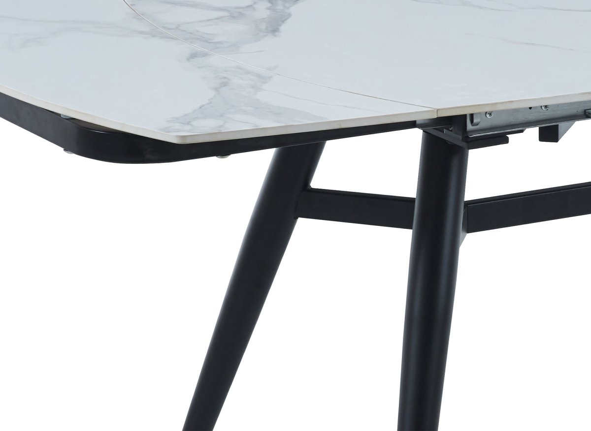 Table à manger rectangulaire extensible effet marbre JENA - DécoInParis