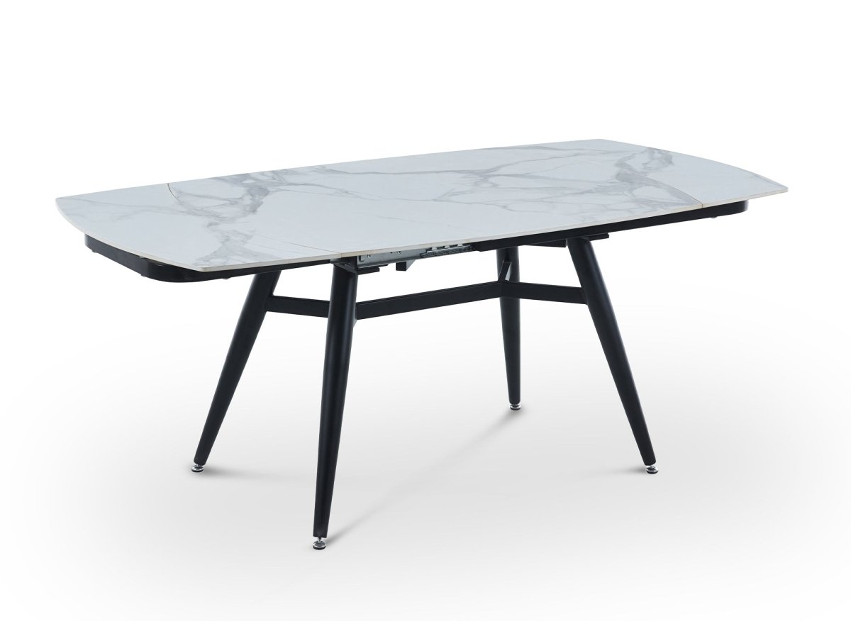 Table à manger rectangulaire extensible effet marbre JENA - DécoInParis