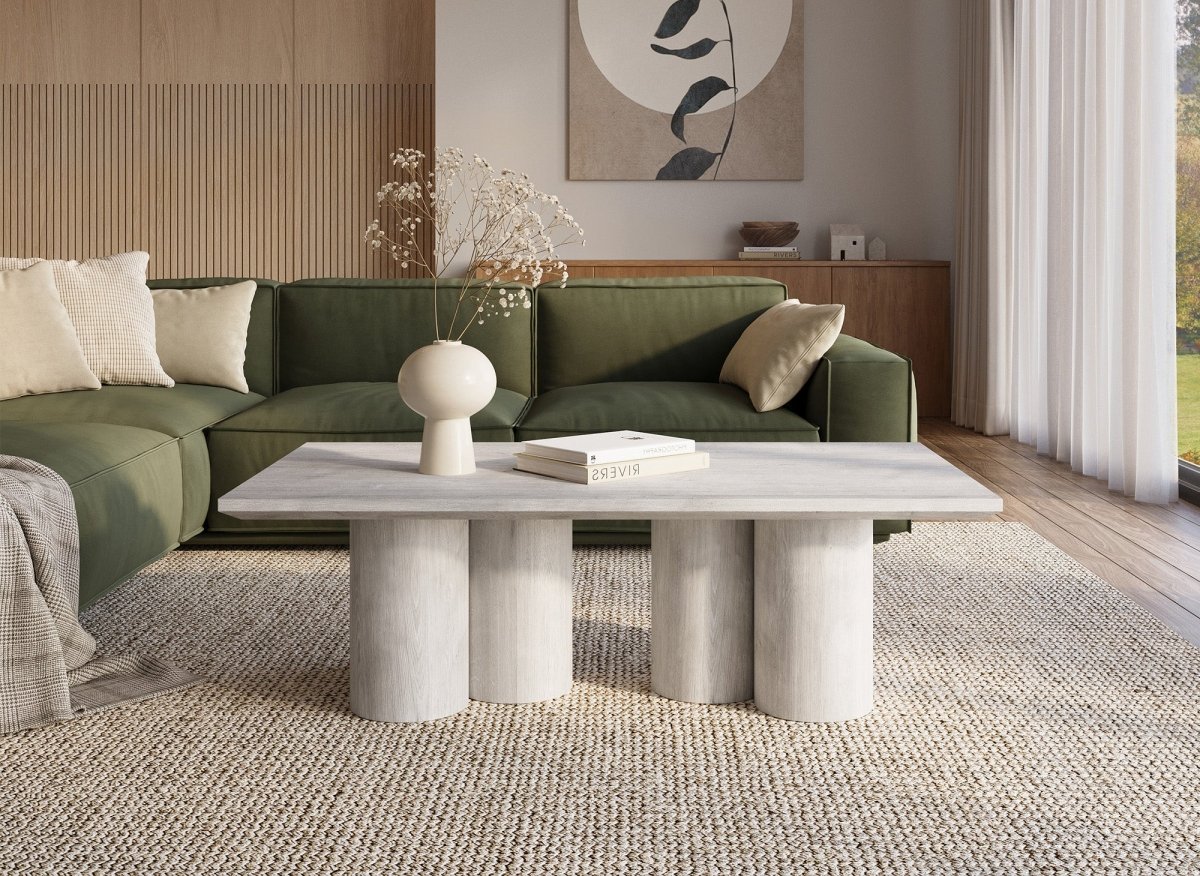 Table basse blanche pieds forme organique ROSALIA - DécoInParis