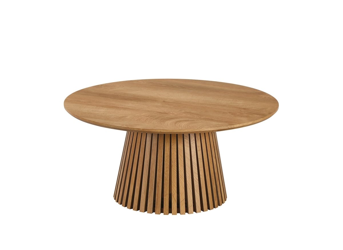 Table basse ronde en bois clair HEKA - DécoInParis