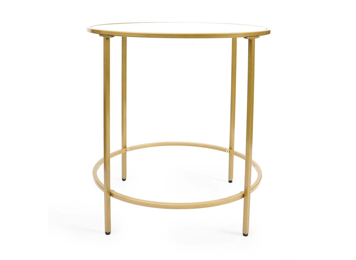 Table basse ronde en verre et métal OLIVE - DécoInParis