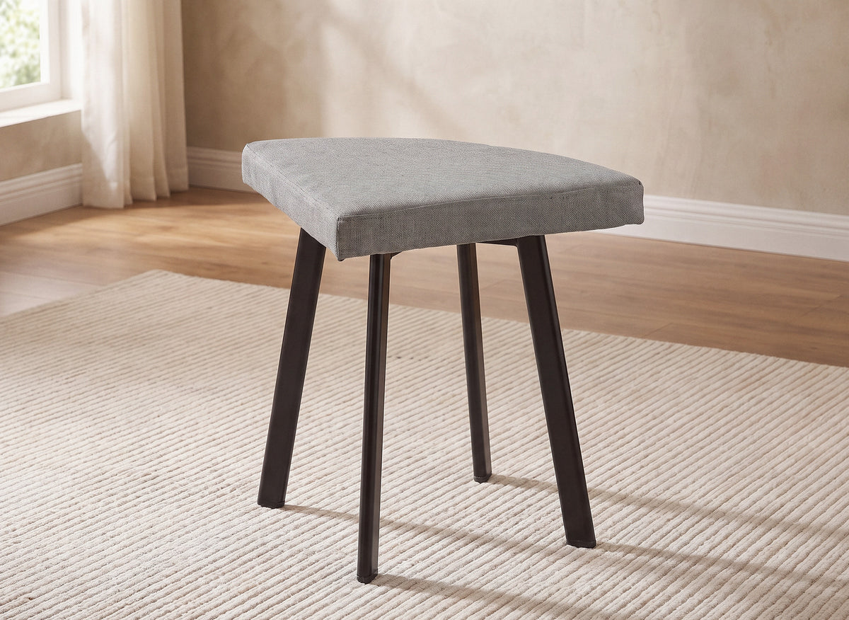 Conjunto de mesa de comedor IRINA de madera gris claro con 4 taburetes grises