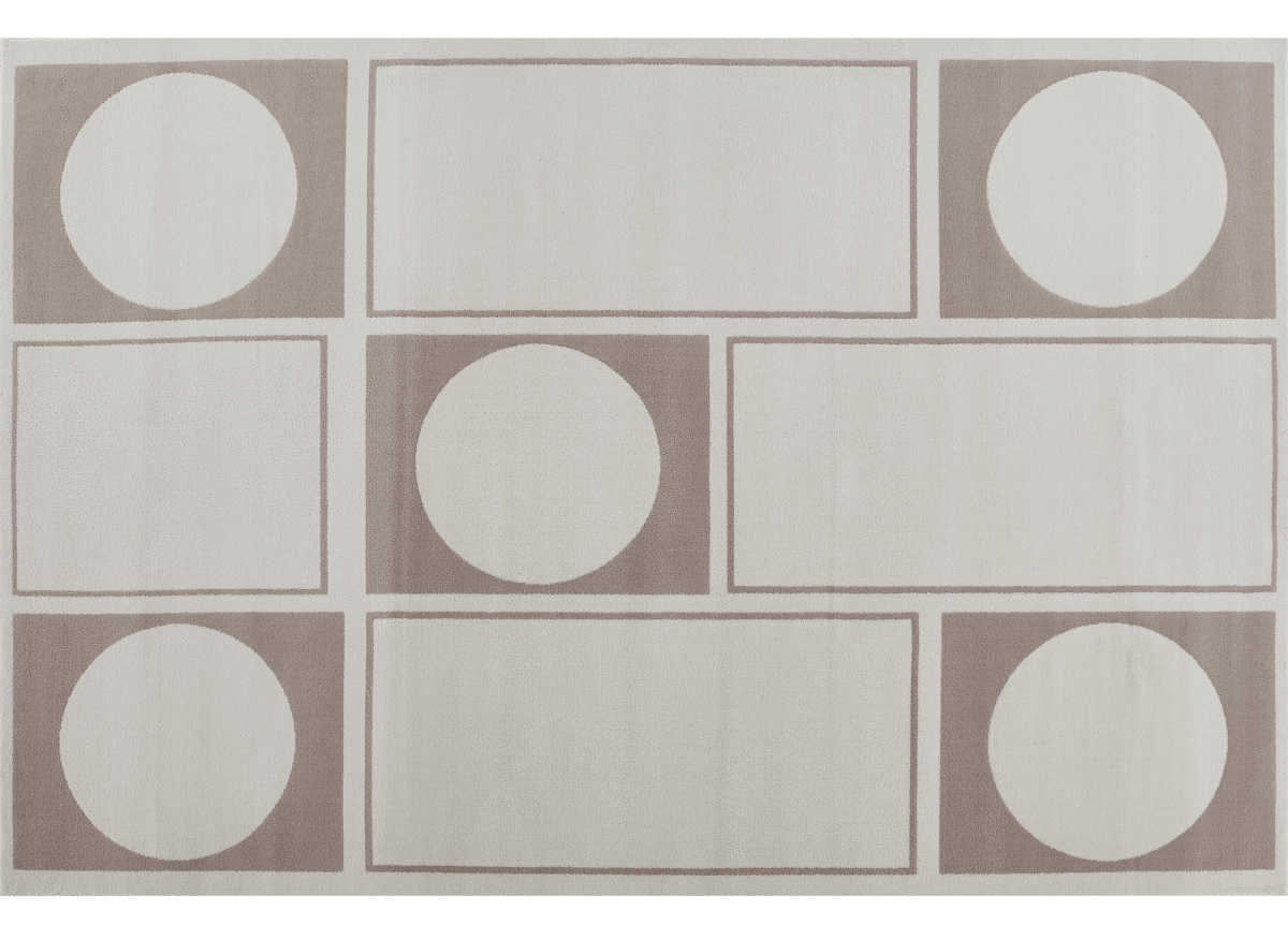 Tapis à formes géométriques beige et marron 160 x 230 cm SIENNA - DécoInParis