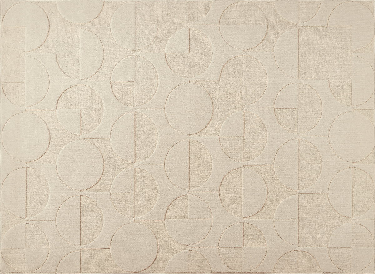 Tapis beige à motifs ronds 160 x 230 cm PURO - DécoInParis