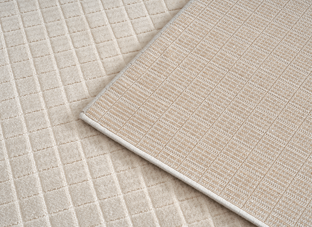 Tapis beige à petits carreaux 160 x 230 cm TALO - DécoInParis