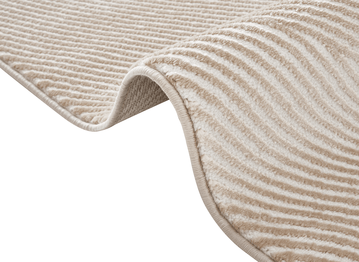 Tapis beige et blanc motif organique 200 x 290 cm SAND - DécoInParis