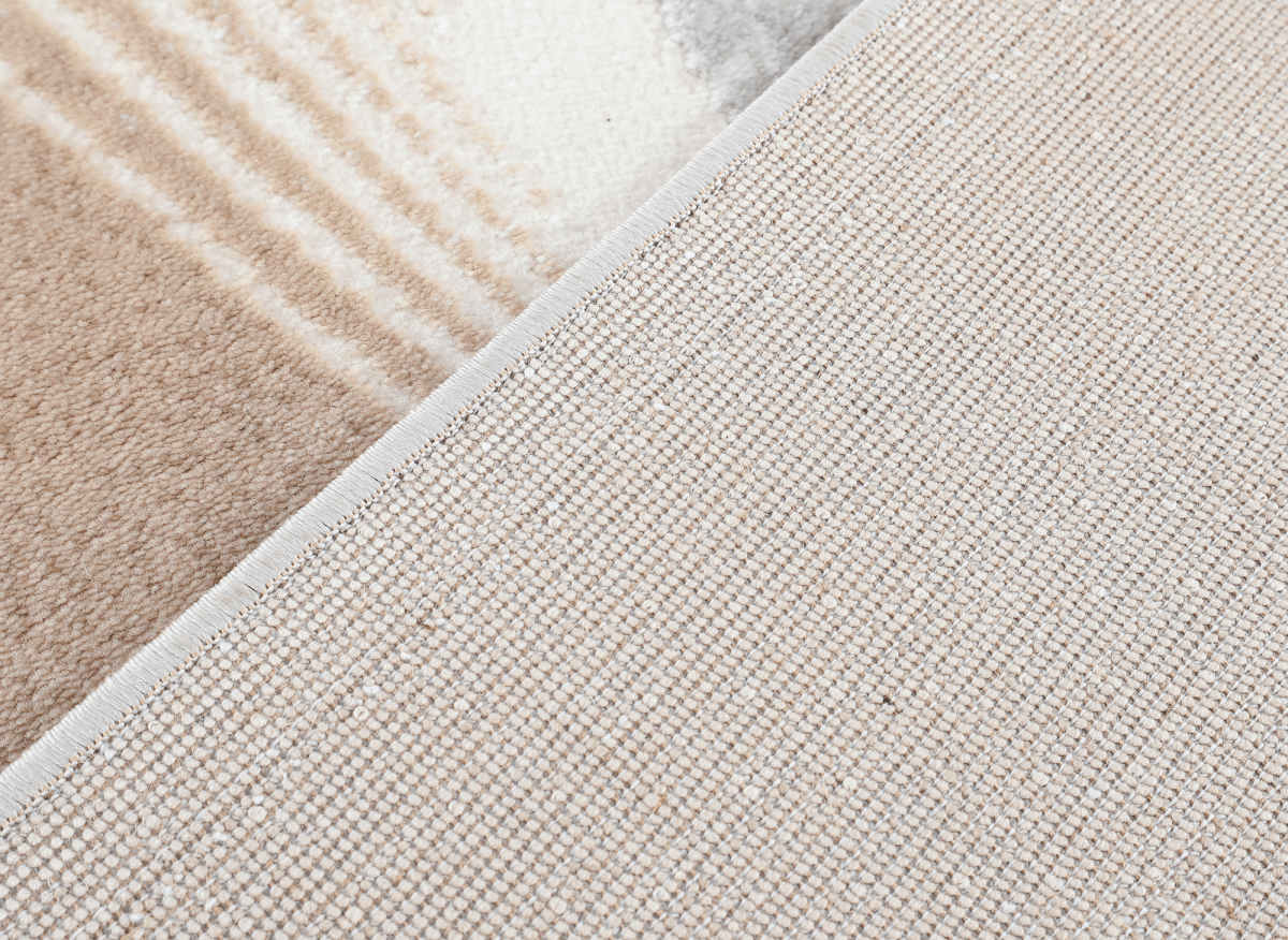 Tapis beige et gris à motifs blancs 160 x 230 cm PORTO - DécoInParis