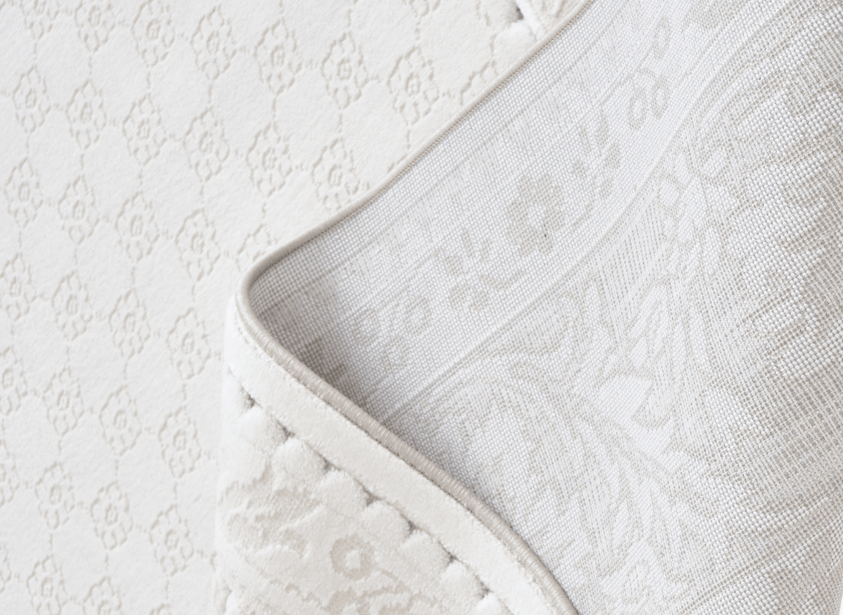 Tapis blanc écru effet moulure parisienne 154 x 230 cm CESAR - DécoInParis