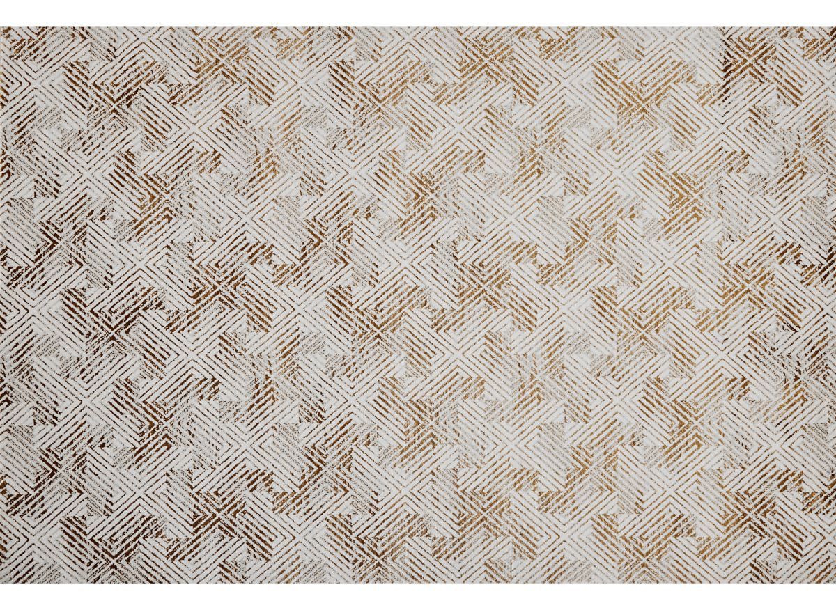 Tapis géométrique beige et marron 200 x 290 cm CARAMEL - DécoInParis