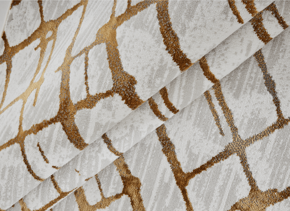 Tapis géométrique taupe et marron 200 x 290 cm LATTICE - DécoInParis