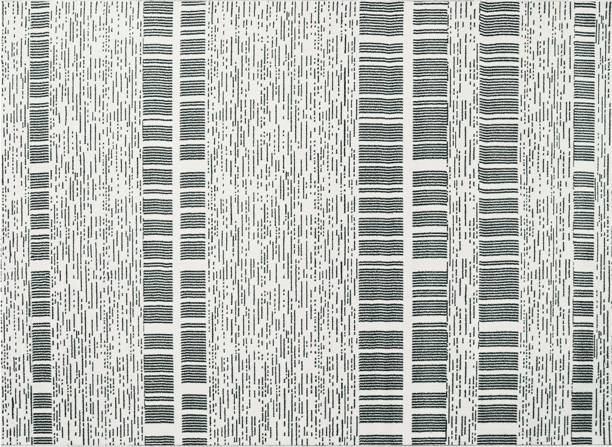 Tapis gris à motifs de bandes 200 x 290 cm TILLEUL - DécoInParis