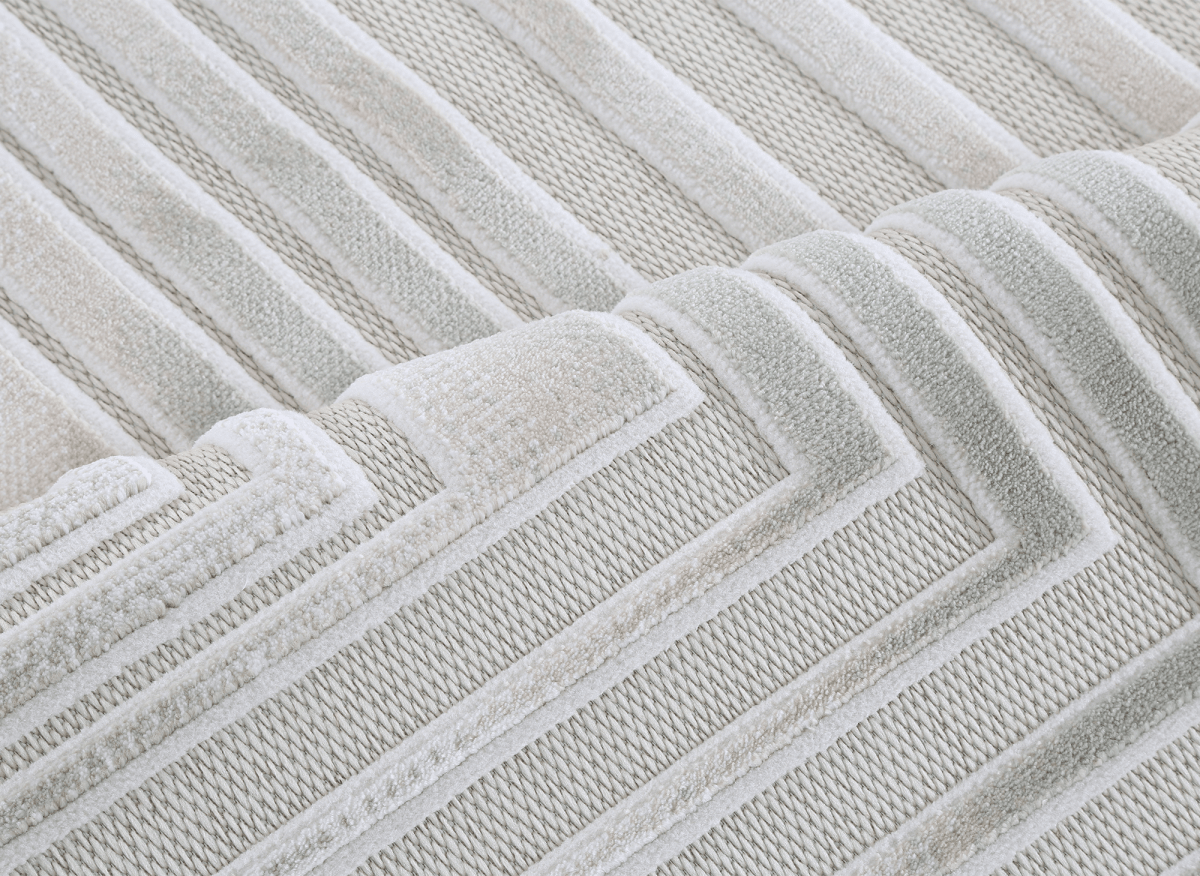 Tapis gris à motifs de lignes 160 x 230 cm PERTONA - DécoInParis