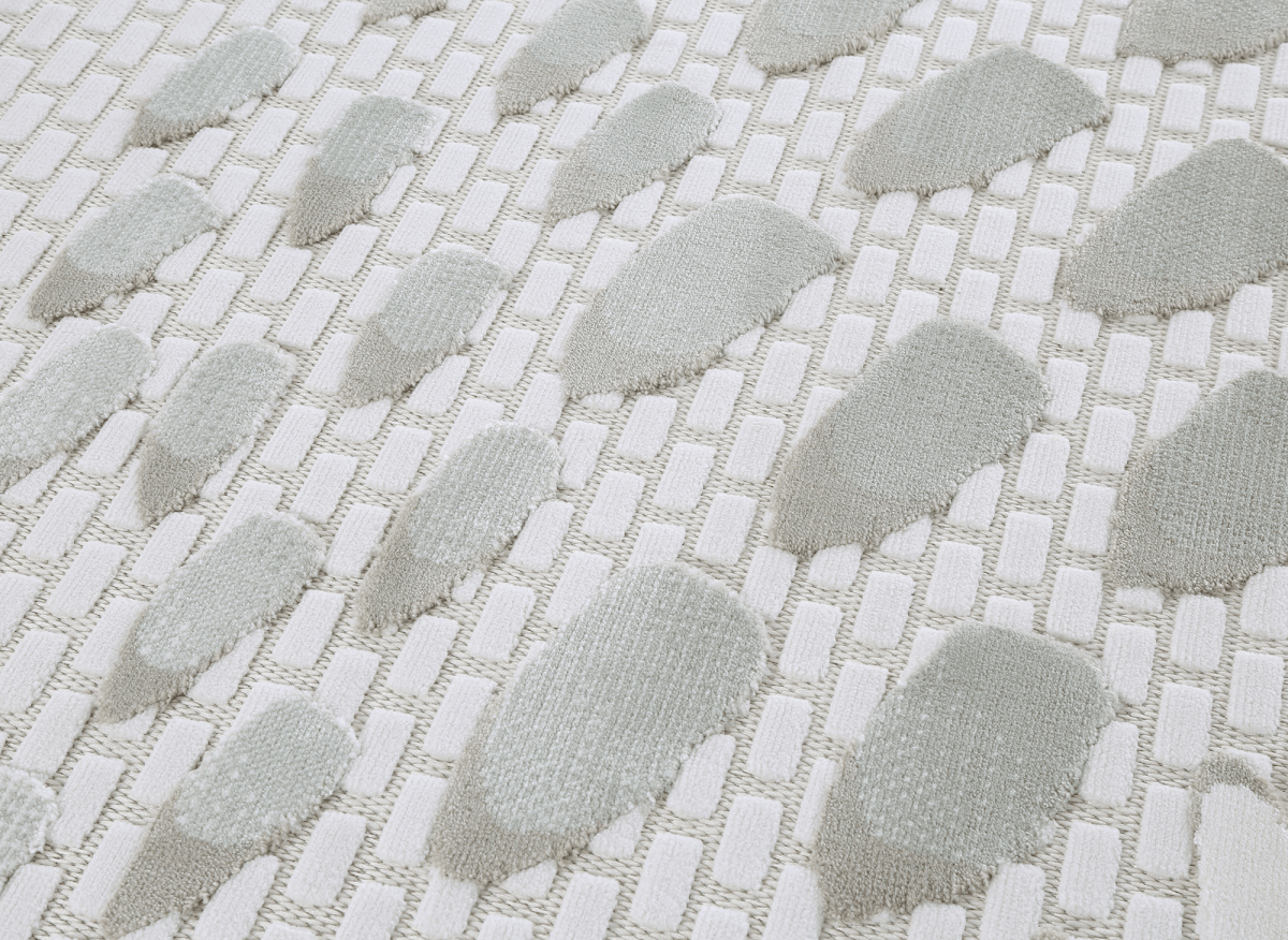 Tapis gris à motifs écailles 200 x 290 cm OLERA - DécoInParis