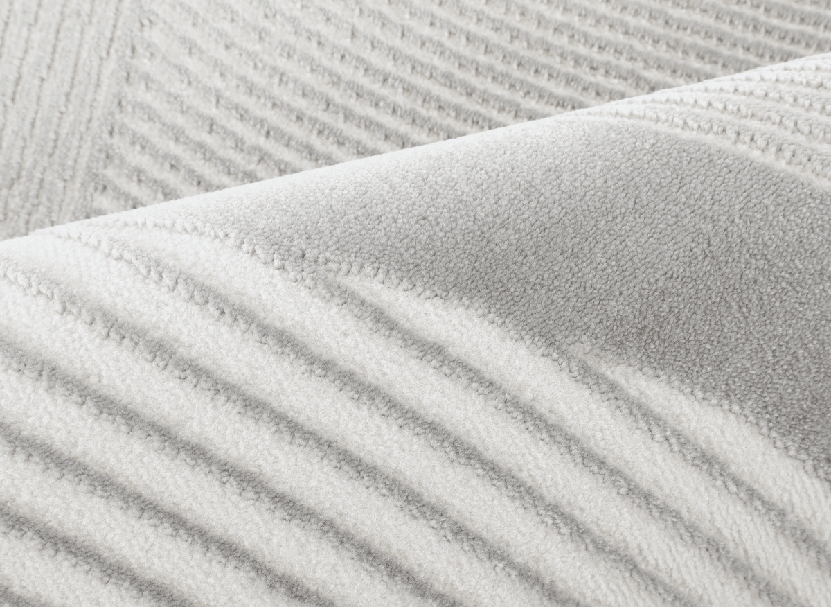 Tapis gris à motifs vague 200 x 290 cm KANSAS - DécoInParis