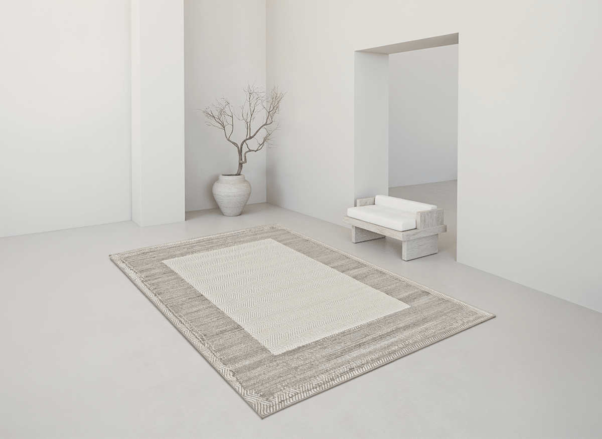 Tapis gris à tissu texturé 160 x 230 cm SOLIS - DécoInParis