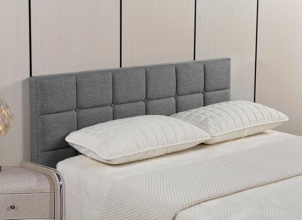 Tête de lit en tissu gris design 140 cm ALVERA - DécoInParis