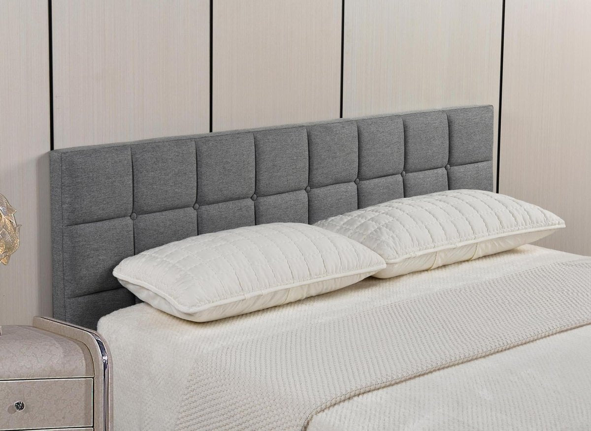 Tête de lit en tissu gris design 180 cm ALVERA - DécoInParis